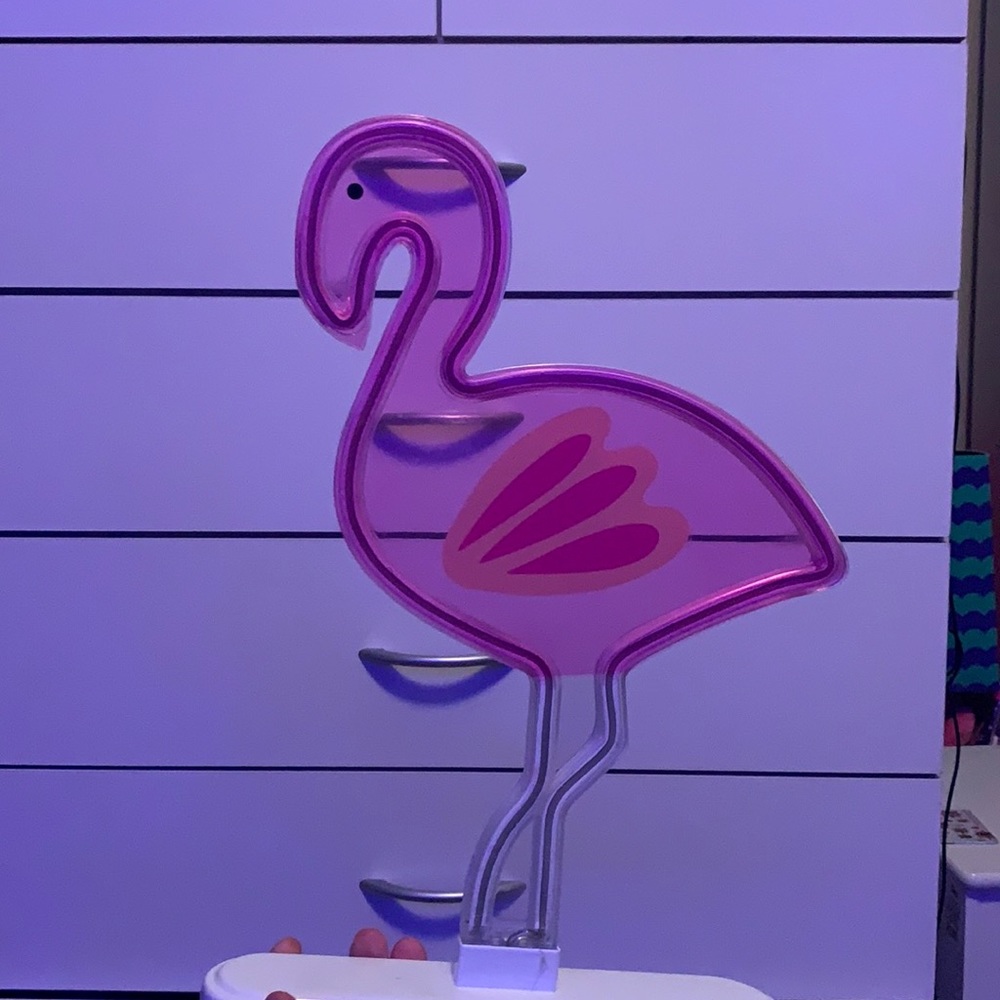 Neon light it up flamingo